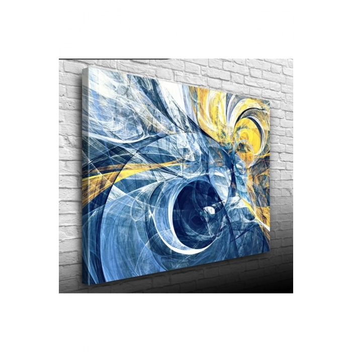 USLUCAN ALIŞVERİŞ Sarı Lacivert Gece Canvas Tablo (50x70)