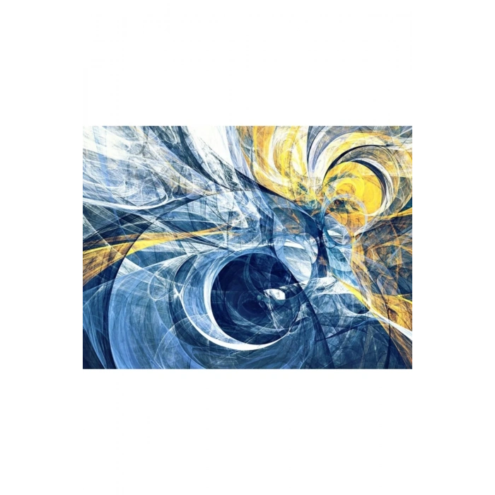 USLUCAN ALIŞVERİŞ Sarı Lacivert Gece Canvas Tablo (50x70)