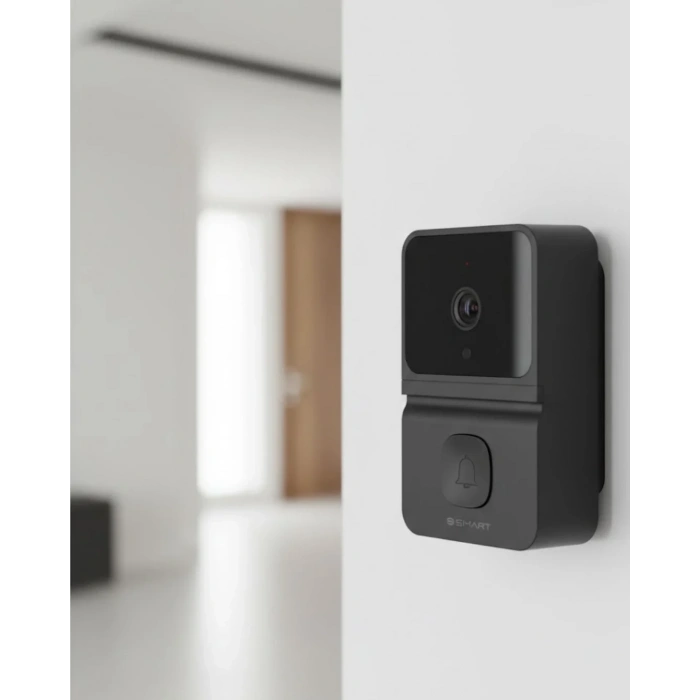 USLUCAN ALIŞVERİŞ Şarjlı Akıllı Kapı Zili 800 mAh Bataryalı Mobil Bildirimli