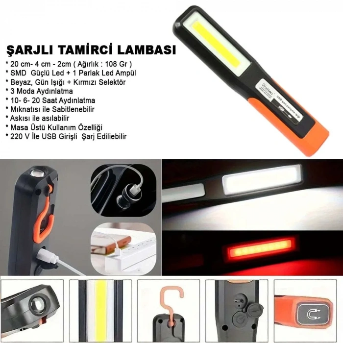 USLUCAN ALIŞVERİŞ Şarjlı Tamirci Lambası Wt-297