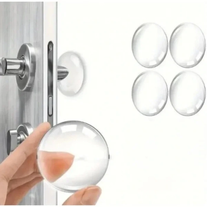 USLUCAN ALIŞVERİŞ Şeffaf Silikon Mobilya ve Kapı Durdurucu Darbe Pedi 4lü Set