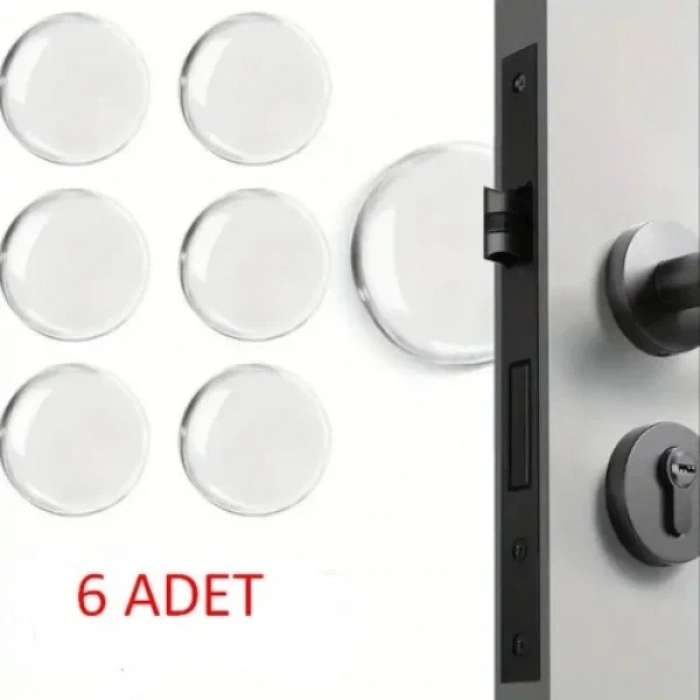 USLUCAN ALIŞVERİŞ Şeffaf Silikon Mobilya ve Kapı Durdurucu Darbe Pedi 6lı Set