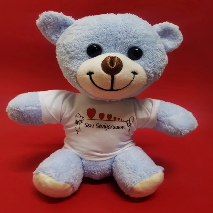 USLUCAN ALIŞVERİŞ Seni Seviyorum Tişörtlü Peluş Ayıcık