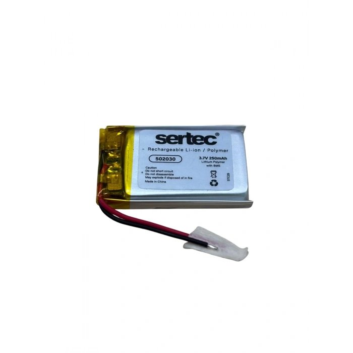 USLUCAN ALIŞVERİŞ Sertec 502030 3.7V 250 MAh Li-Polymer Pil (Devreli/1.5A)