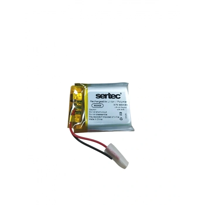 USLUCAN ALIŞVERİŞ Sertec 602425 3.7V 300mAh Li-Polymer Pil (Devreli/1.5A)