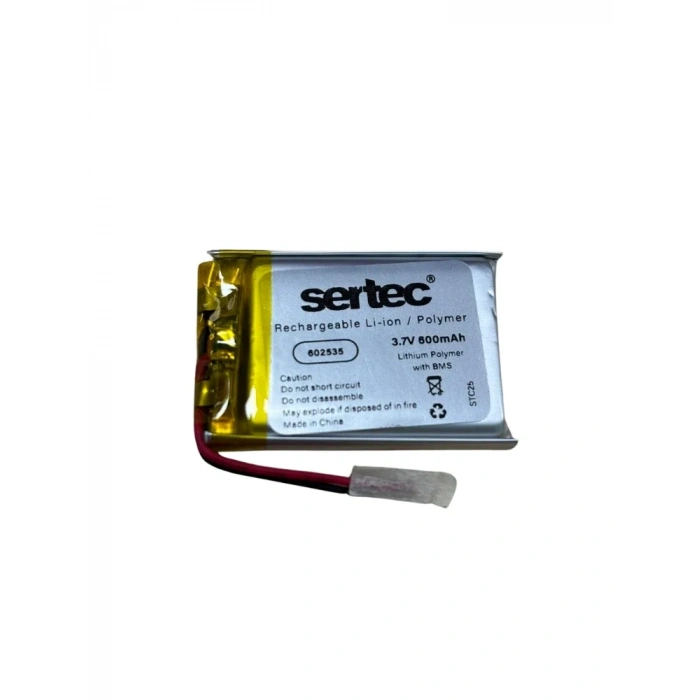 USLUCAN ALIŞVERİŞ Sertec 602535 3.7V 600 MAh Li-Polymer Pil (Devreli/1.5A)