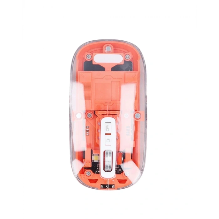 USLUCAN ALIŞVERİŞ Sessiz Tıklamalı Şeffaf Mouse Bluetooth ve USB Uyumlu