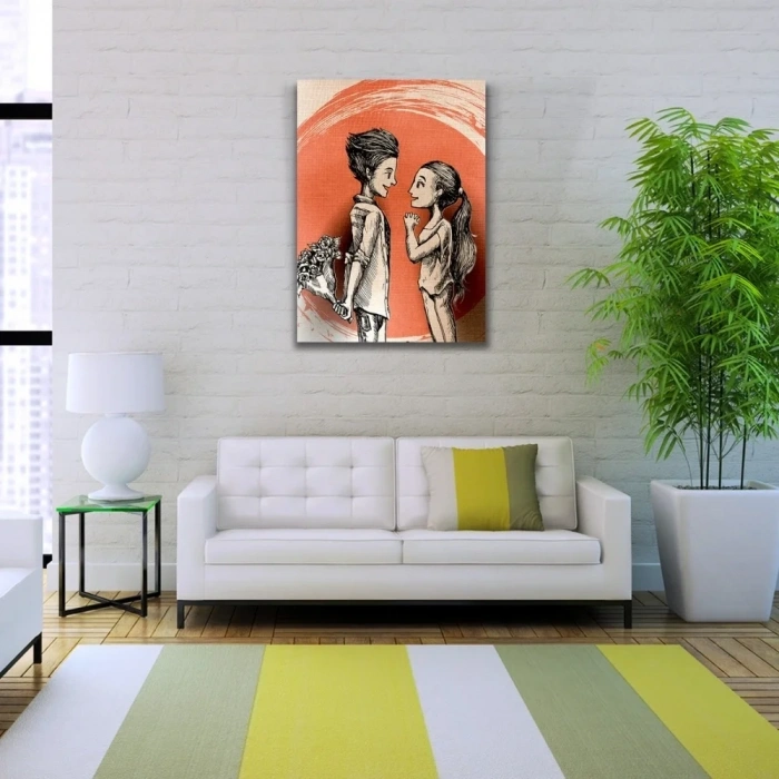 USLUCAN ALIŞVERİŞ Sevgililer Kanvas Tablo 50 x 70