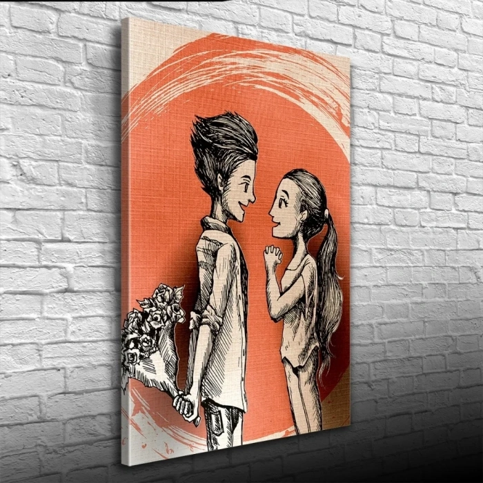 USLUCAN ALIŞVERİŞ Sevgililer Kanvas Tablo 50 x 70