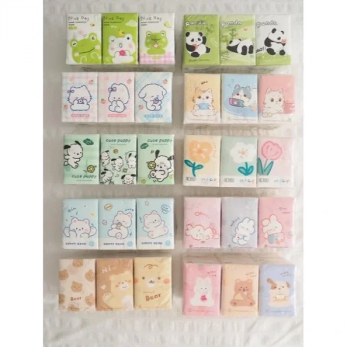 USLUCAN ALIŞVERİŞ Sevimli Figürlü Çocuk Mendili 9lu Paket