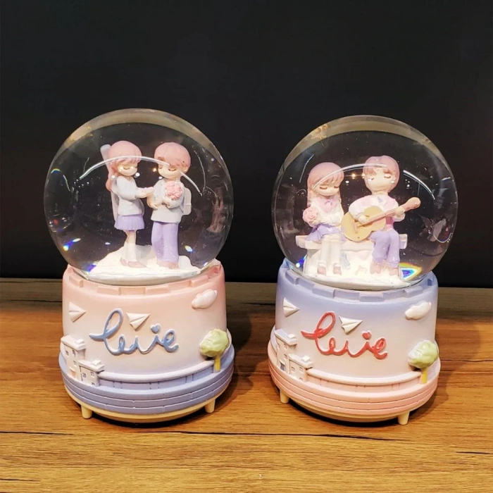 USLUCAN ALIŞVERİŞ Sevimli Sevgililer Büyük Boy Kar Küresi