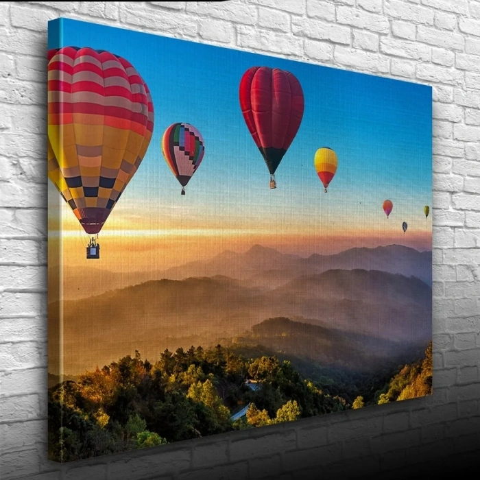 USLUCAN ALIŞVERİŞ Sıcak Hava Balonları Kanvas Tablo 50 x 70