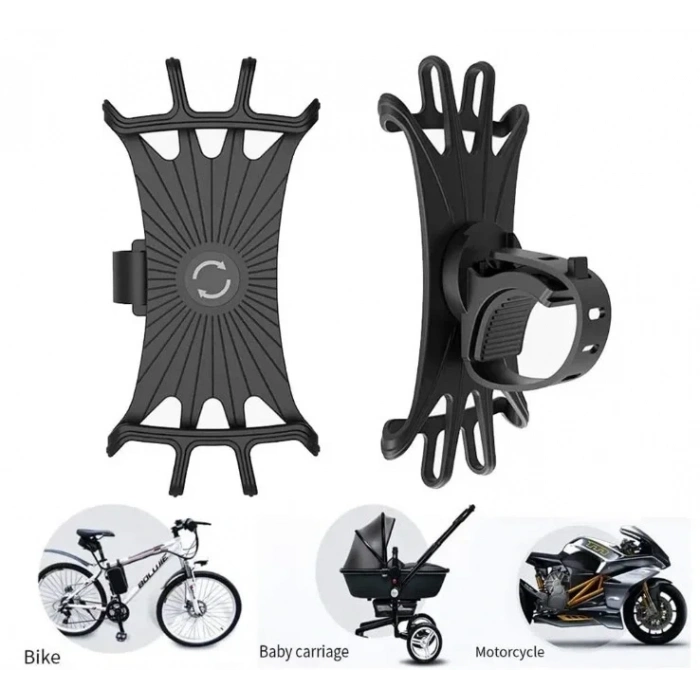 USLUCAN ALIŞVERİŞ Silikon Esnek Bisiklet Telefon Tutucu