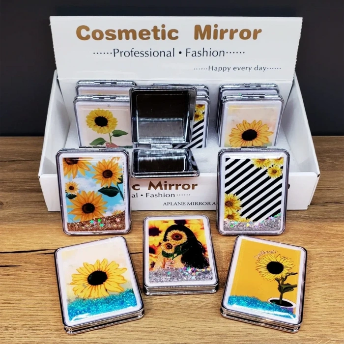 USLUCAN ALIŞVERİŞ Simli Kapaklı Cep Aynası