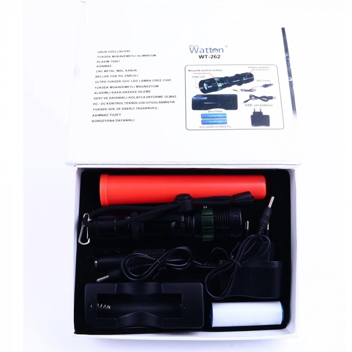 USLUCAN ALIŞVERİŞ Sinyalli Acil Durum EL Feneri Cree5 Wt-262