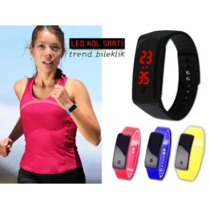 USLUCAN ALIŞVERİŞ Siyah Ekranlı Led Kol Saati (Sarı)