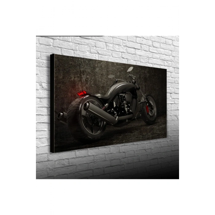 USLUCAN ALIŞVERİŞ Siyah Motorsiklet Canvas Tablo (60x120)