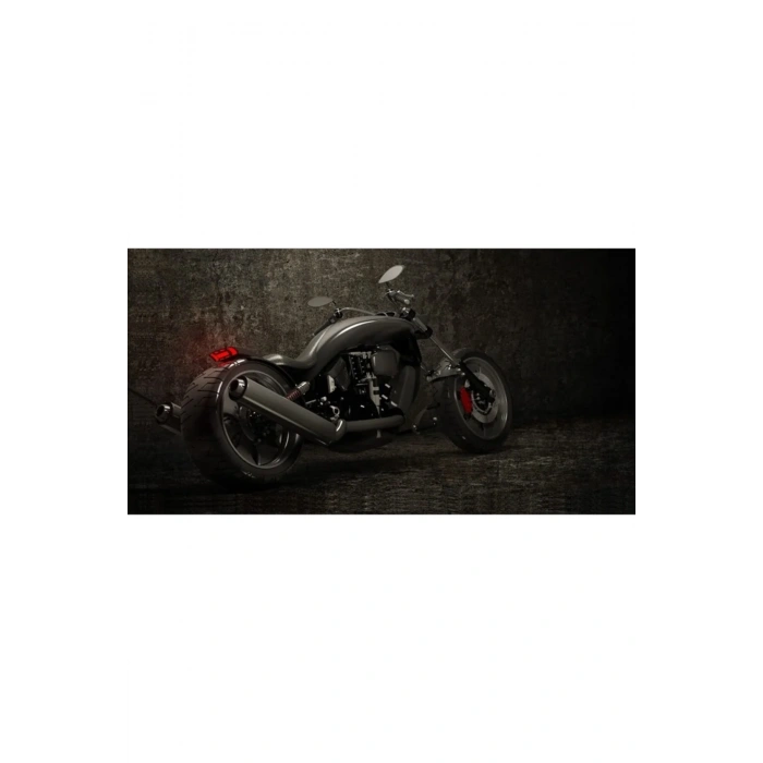 USLUCAN ALIŞVERİŞ Siyah Motorsiklet Canvas Tablo (60x120)