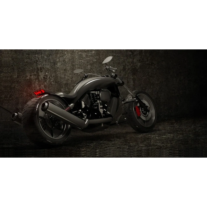 USLUCAN ALIŞVERİŞ Siyah Motorsiklet Canvas Tablo 60x120