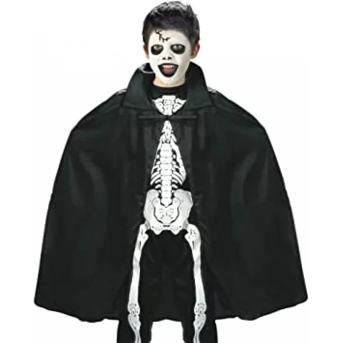 USLUCAN ALIŞVERİŞ Siyah Renk Yakalı Halloween Pelerini 90 cm