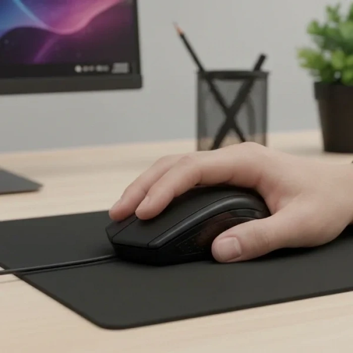 USLUCAN ALIŞVERİŞ Siyah USB Kablolu 3D Optik Mouse