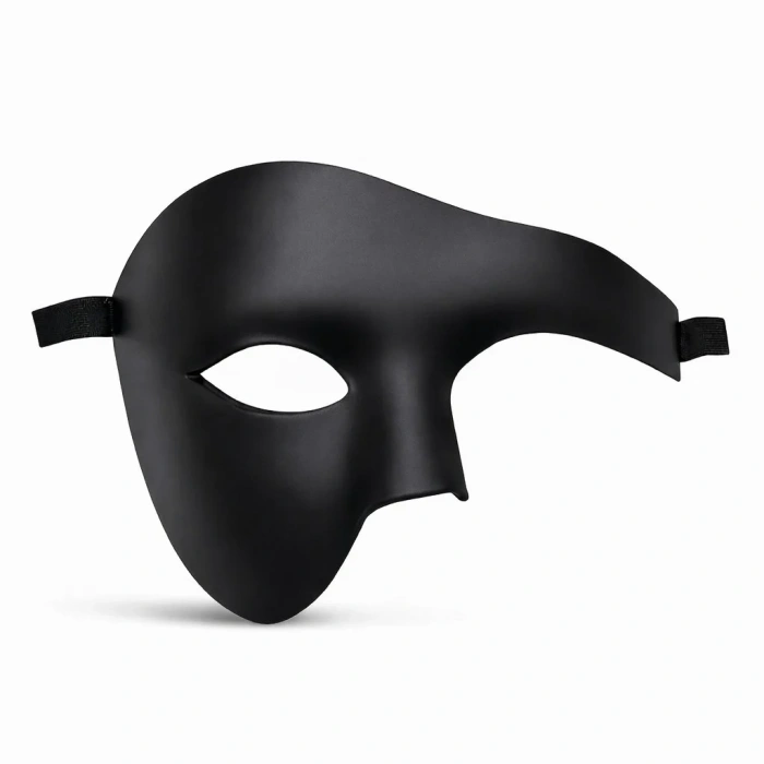 USLUCAN ALIŞVERİŞ Siyah Yarım Erkek Maske – Phantom Parti & Balo Maskesi