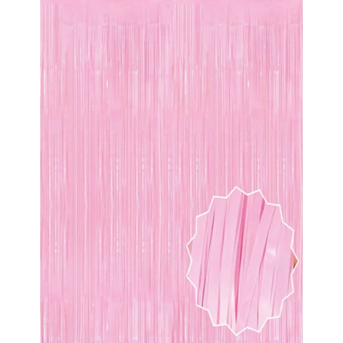 USLUCAN ALIŞVERİŞ Soft Pembe Püsküllü Kapı Perdesi