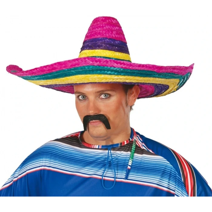 USLUCAN ALIŞVERİŞ Sombrero Meksika Şapkası Renkli Örme Hasır Yetişkin Boy