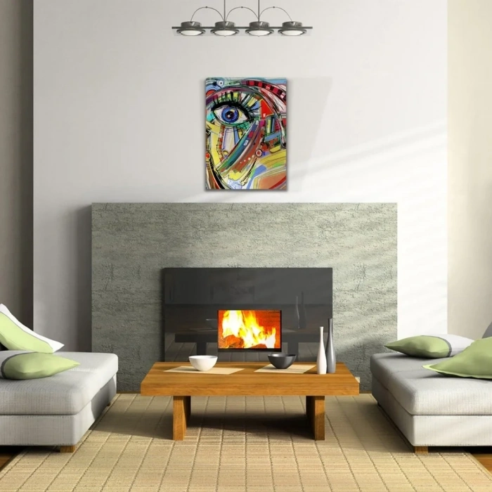 USLUCAN ALIŞVERİŞ Soyut , Çok Renkli Dekoratif Kanvas Tablo 50 x 70