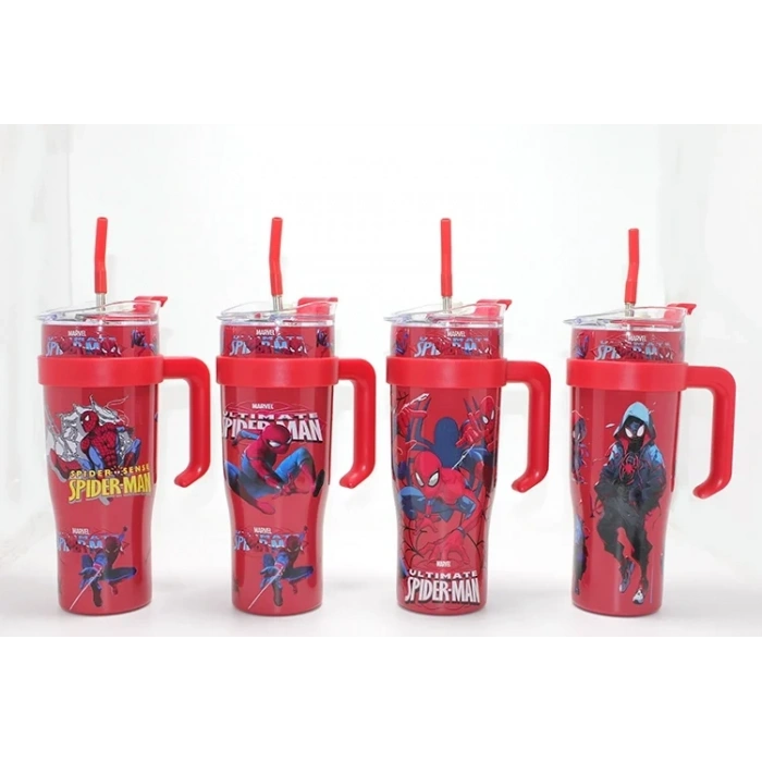 USLUCAN ALIŞVERİŞ Spiderman Pipetli Termos Suluk