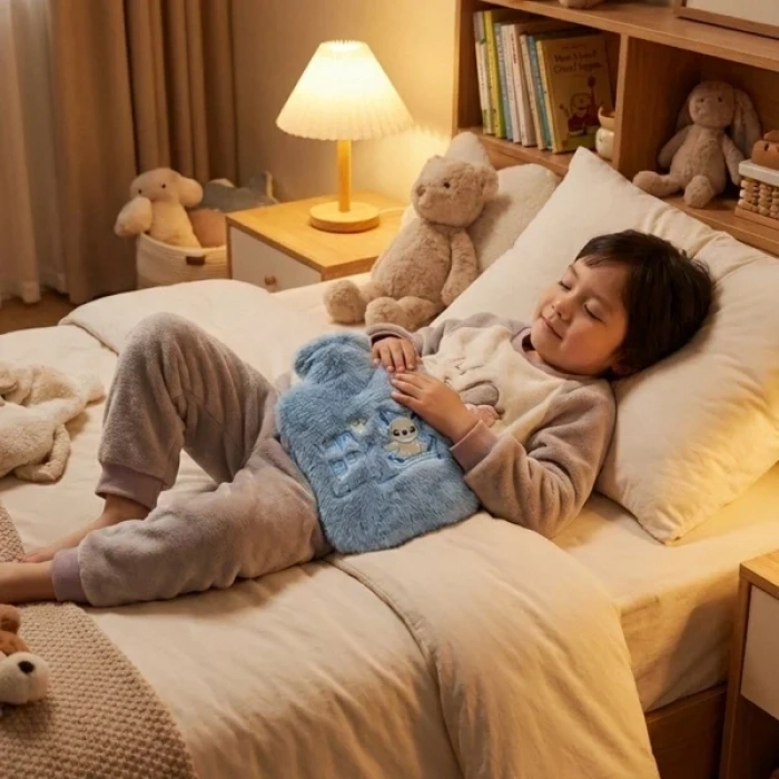 USLUCAN ALIŞVERİŞ Stitch Figürlü Gri Peluş Sıcak Su Torbası 1 Litre