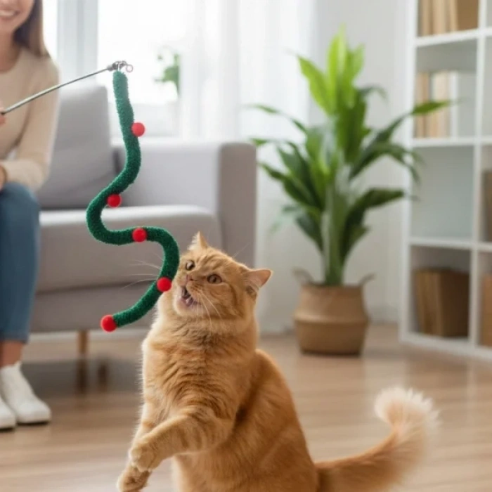 USLUCAN ALIŞVERİŞ Süs Tasarımlı Kedi Oltası