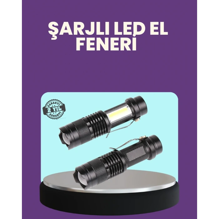 USLUCAN ALIŞVERİŞ Suya Dayanıklı 4 Modlu Mini LED El Feneri