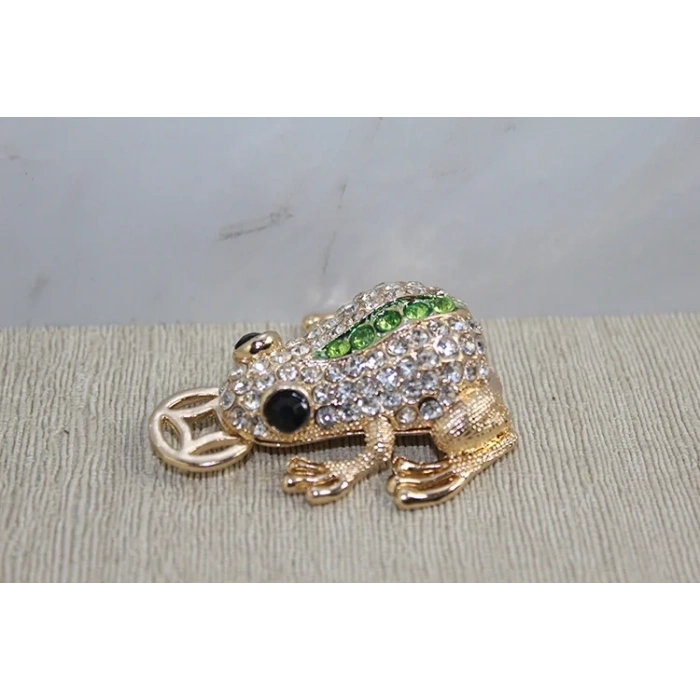 USLUCAN ALIŞVERİŞ Swarovski Taşlı Minik Figür - Kurbağa