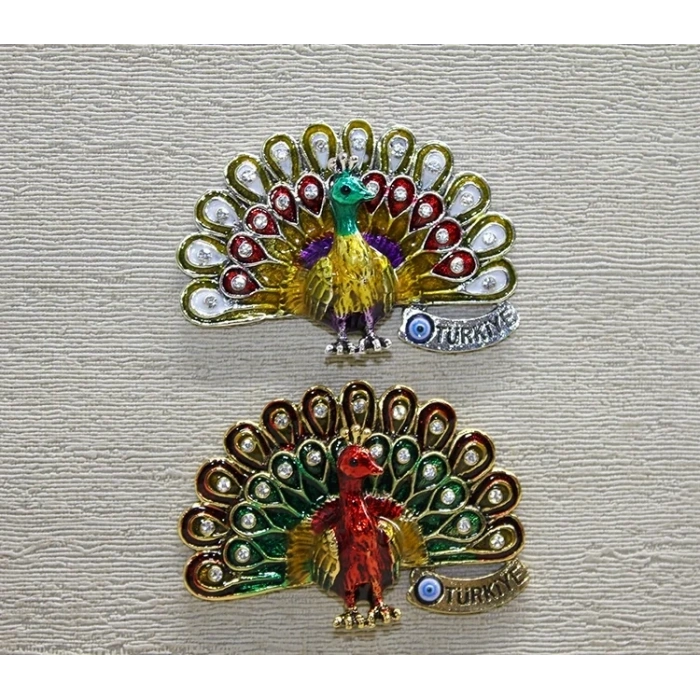 USLUCAN ALIŞVERİŞ Swarovski Taşlı Tavuskuşu Magnet