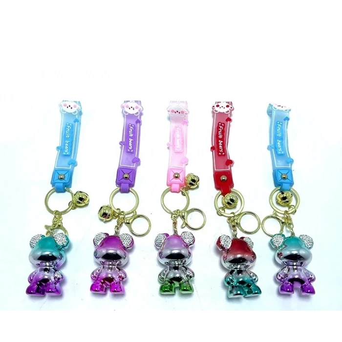 USLUCAN ALIŞVERİŞ Taşlı Ayıcık Silikon Anahtarlık