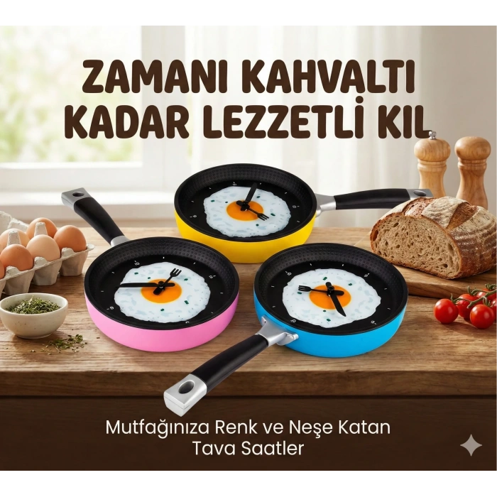 USLUCAN ALIŞVERİŞ Tava Konseptli Duvar Saati