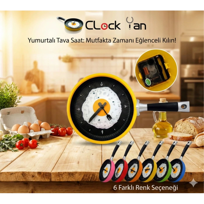 USLUCAN ALIŞVERİŞ Tava Konseptli Duvar Saati