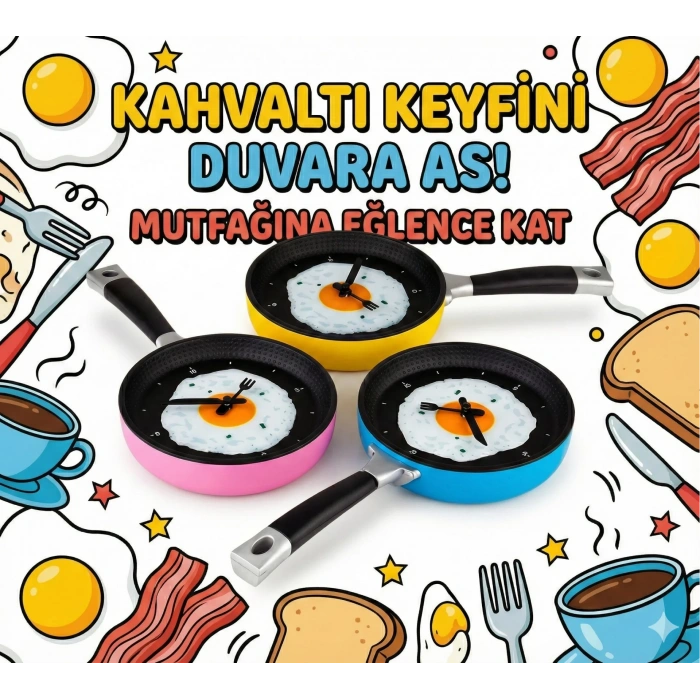 USLUCAN ALIŞVERİŞ Tava Konseptli Duvar Saati