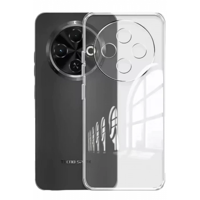 USLUCAN ALIŞVERİŞ Tecno Spark 30C Kılıf Lüx Şeffaf Silikon