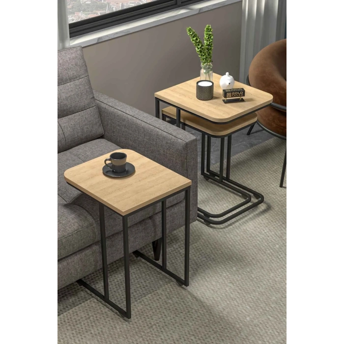 USLUCAN ALIŞVERİŞ Tekerlekli 3lü Zigon Sehpa