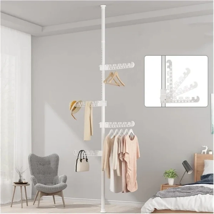 USLUCAN ALIŞVERİŞ Teleskopik Giysi ve Çamaşır Askısı