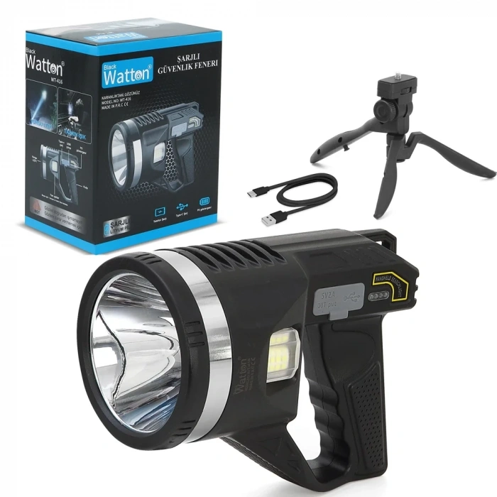 USLUCAN ALIŞVERİŞ Tripod Şarjlı Güvenlik Feneri WT-416