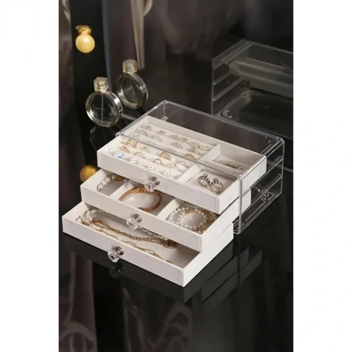 USLUCAN ALIŞVERİŞ Üç Katlı Takı Organizeri