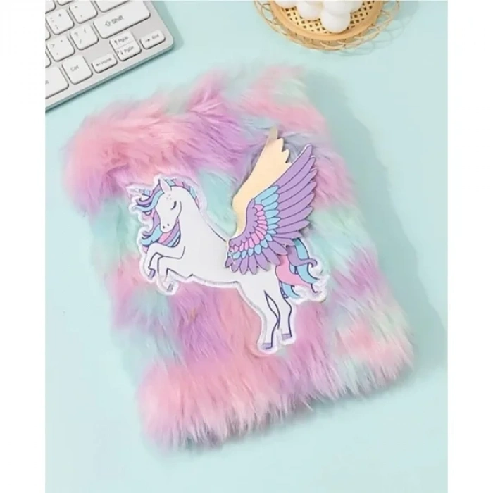 USLUCAN ALIŞVERİŞ Unicorn Tasarımlı Peluş Hatıra Defteri