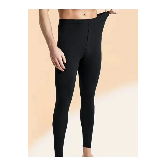 USLUCAN ALIŞVERİŞ Unisex Şardonlu Termal İçlik Tayt Siyah