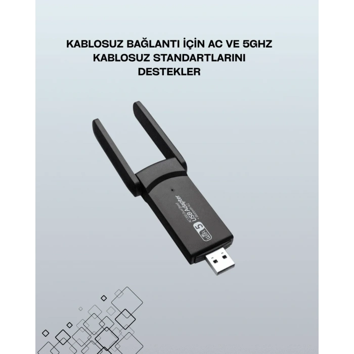 USLUCAN ALIŞVERİŞ USB 3.0 Wireless Adaptör – 2.4GHz & 5GHz Destekli