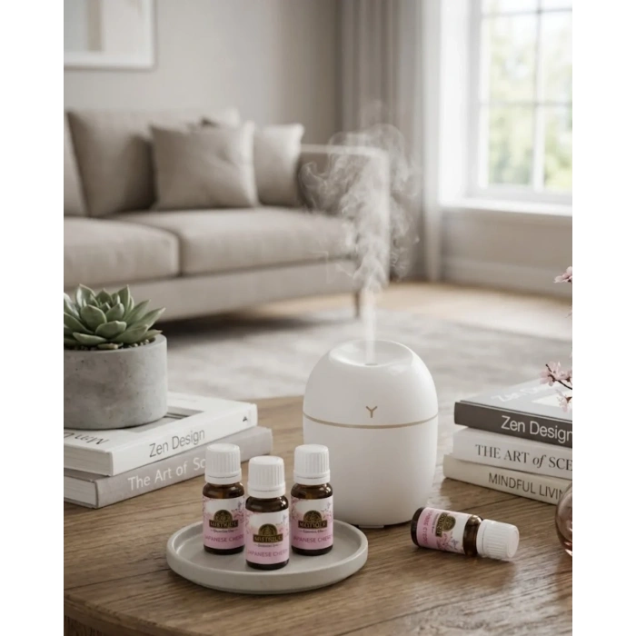 USLUCAN ALIŞVERİŞ USB Mini Nemlendirici Aromaterapi Difüzörü LED Işıklı 5 Esanslı