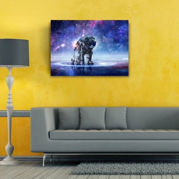 USLUCAN ALIŞVERİŞ Uzaydaki Astronot Kanvas Tablo 50 x 70