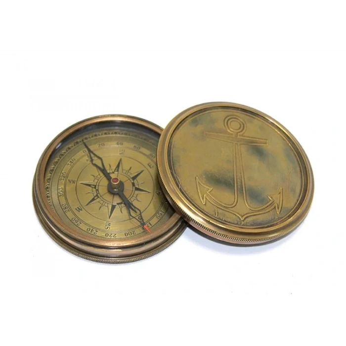 USLUCAN ALIŞVERİŞ Üzeri Çapa İşlemeli Pirinç Kullanışlı Pusula